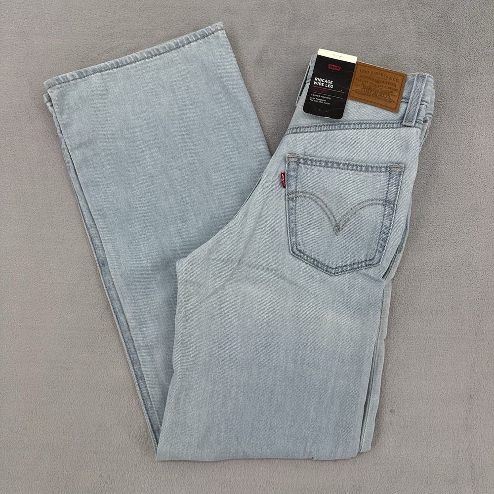 Levi's Premium Jeans Women's  W24 L32 Ribcage Wide Leg High Rise Denim NWT